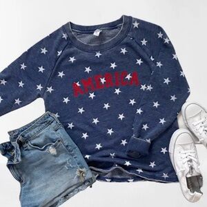 America Stars Graphic Sweatshirt Size M